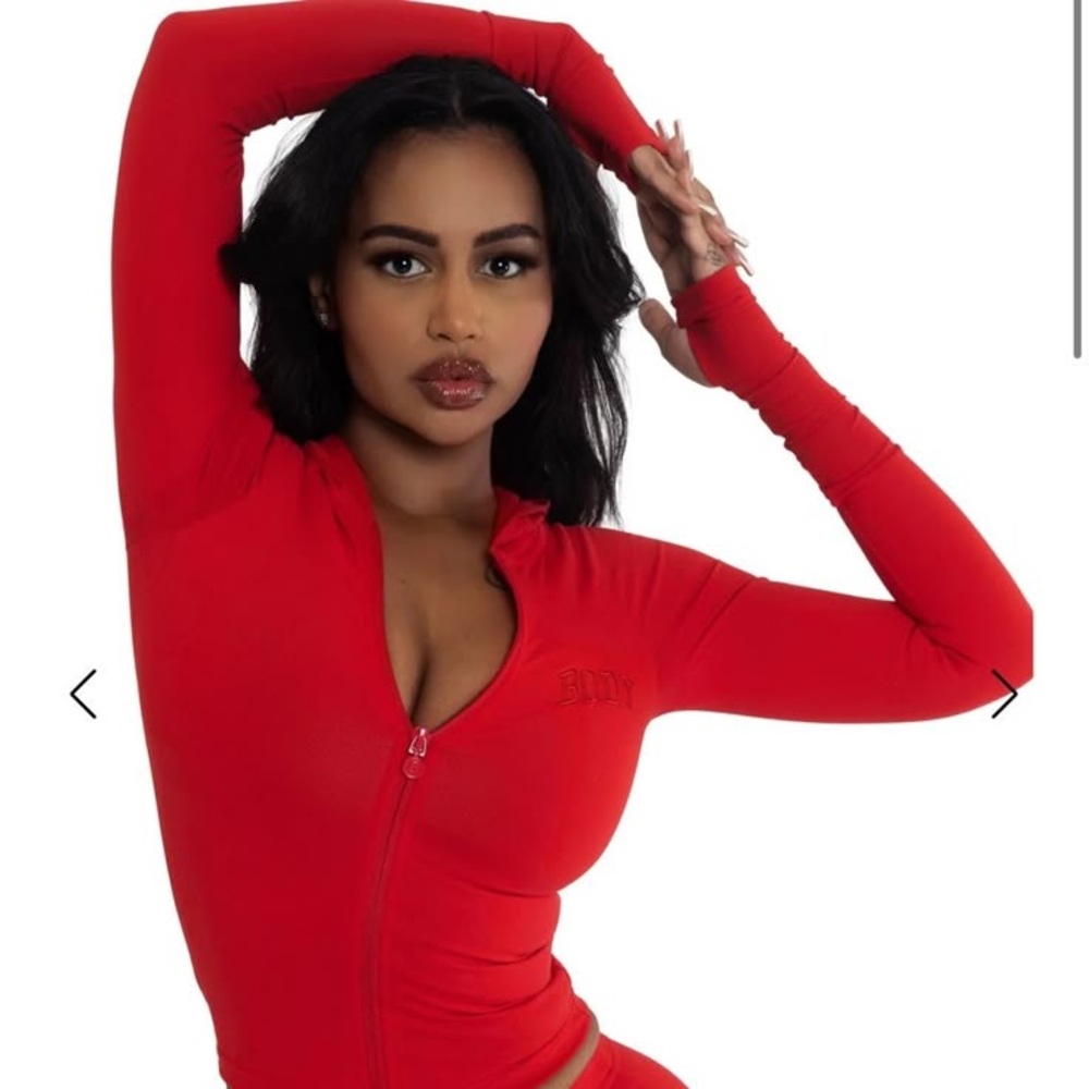 Body by Raven Tracy fire red basics hoodie